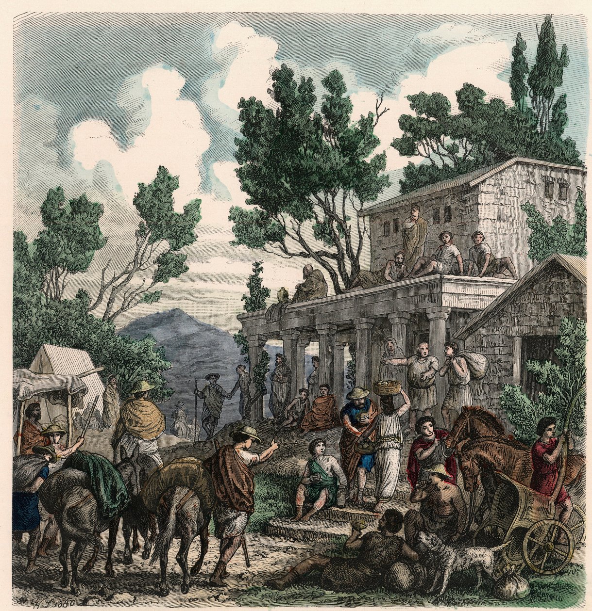 Antikes Griechenland: Der Weg nach Olympia zur Zeit der Olympischen Spiele, 1866 von Heinrich Leutemann