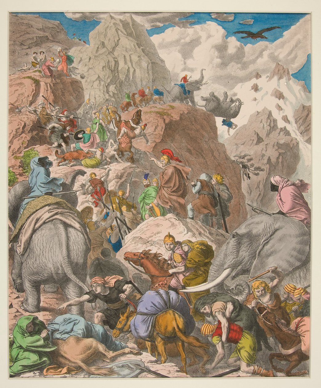 Bilder der Antike - XIII - die Karthager: Hannibal überquert die Alpen von Heinrich Leutemann