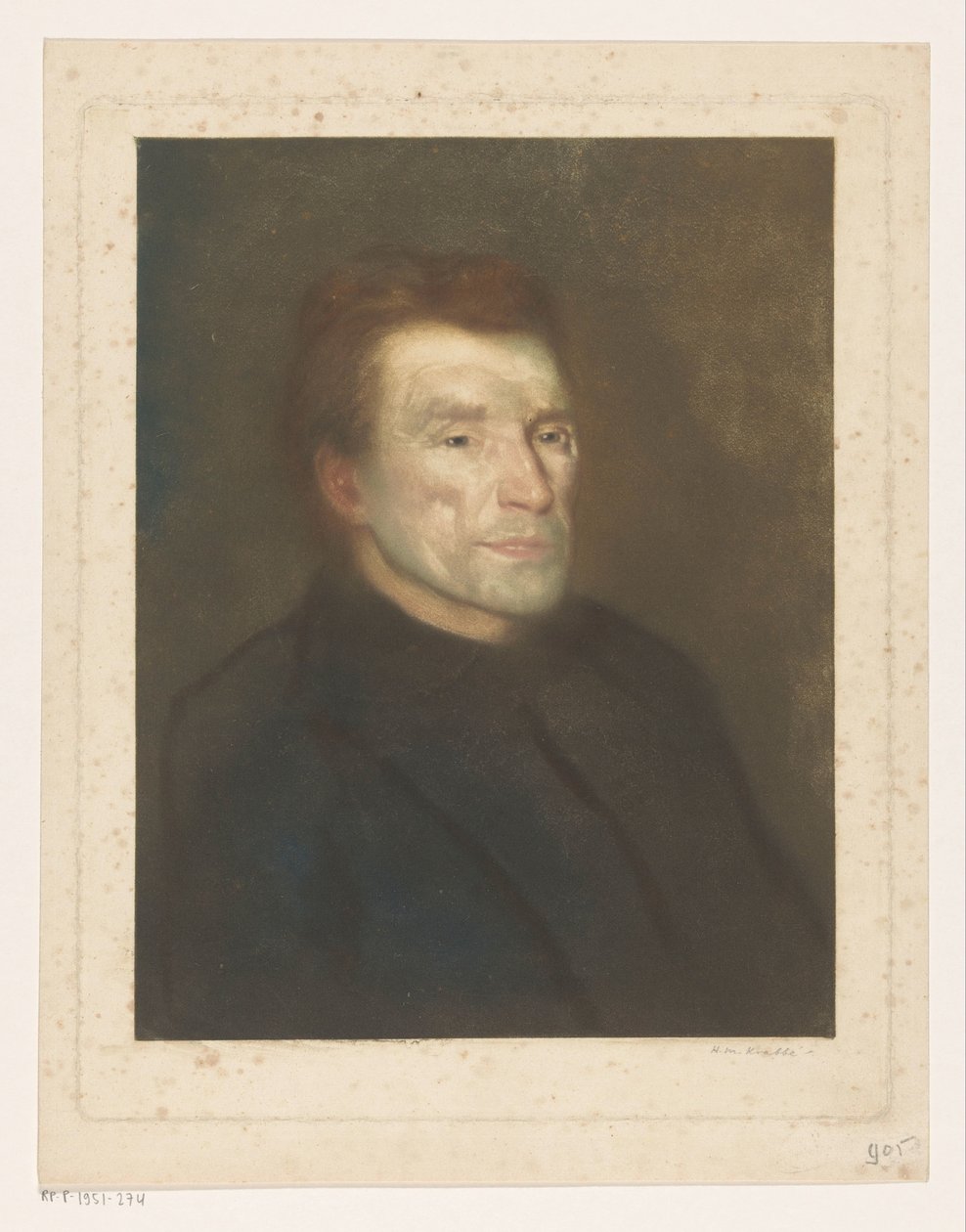 Porträt eines unbekannten Mannes von Heinrich M. Krabbé (signed by artist)