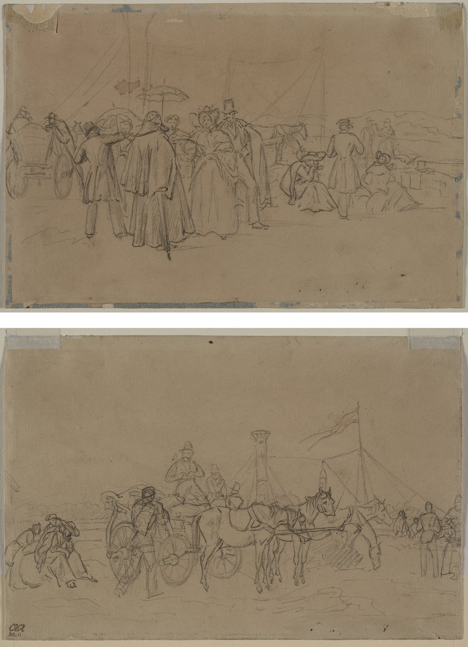 Passagiere für den Rhein-Dampfer (recto) Passagiere für den Rhein-Dampfer (verso) von Heinrich von Mayr