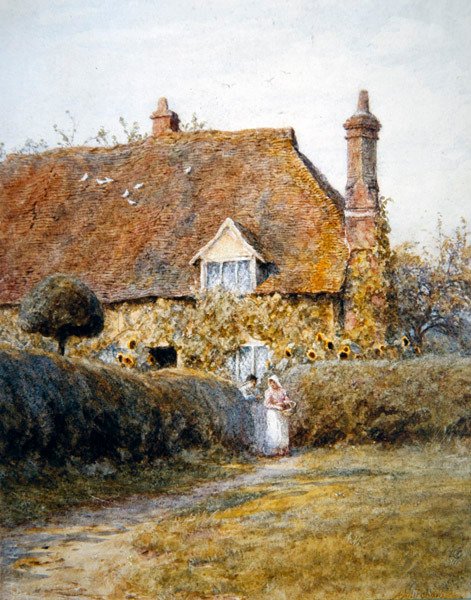 Am Tor eines Häuschens von Helen Allingham