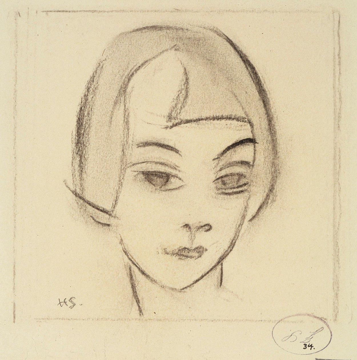 Kopf eines Mädchens (Vignette, Karin) von Helene Schjerfbeck