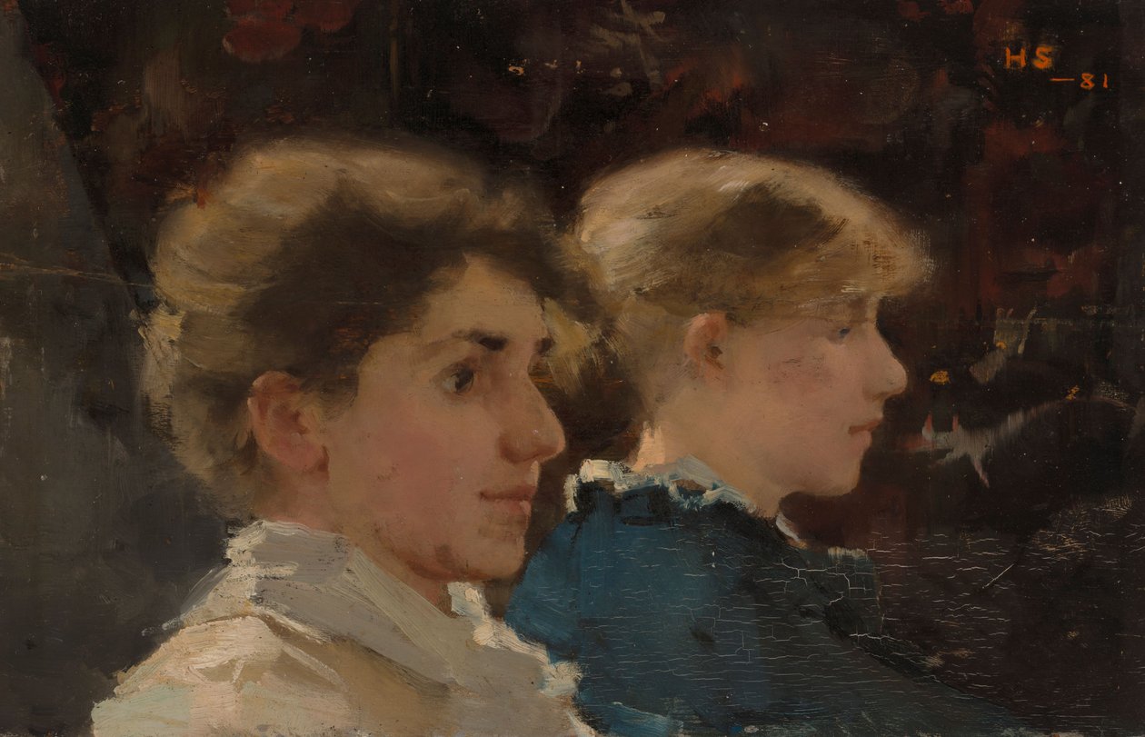 Zwei Profile (Marianne Preindlsberger vorne) von Helene Schjerfbeck