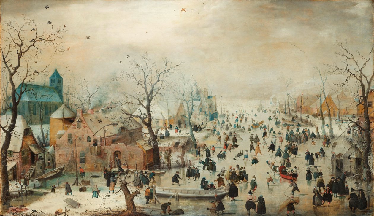 Winterlandschaft mit Schlittschuhläufern von Hendrick Avercamp