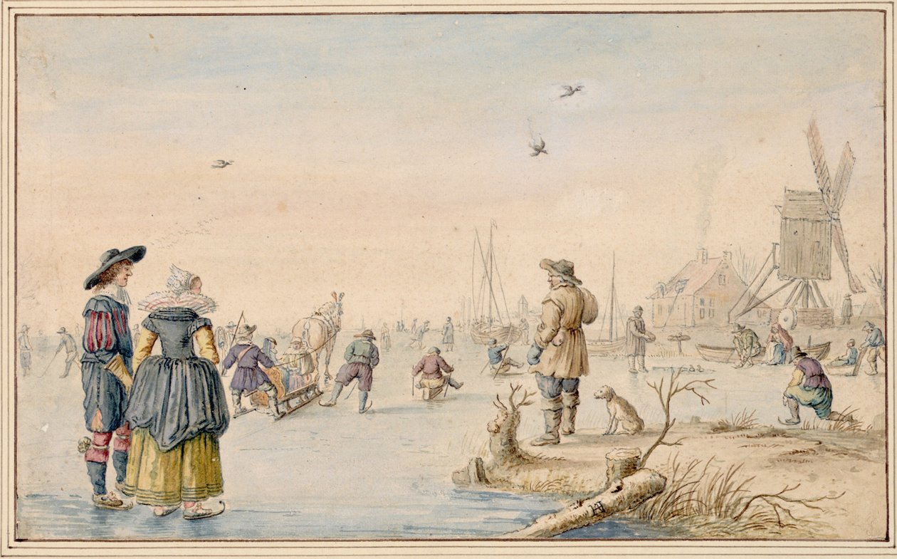 Winterlandschaft mit Schlittschuhläufern, Albertina von Hendrick Avercamp