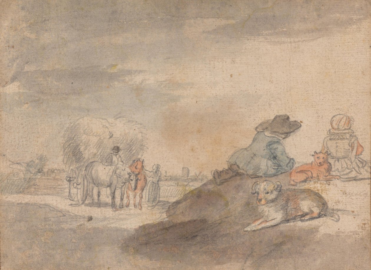 Landschaft mit Heuwagen von Hendrick Avercamp