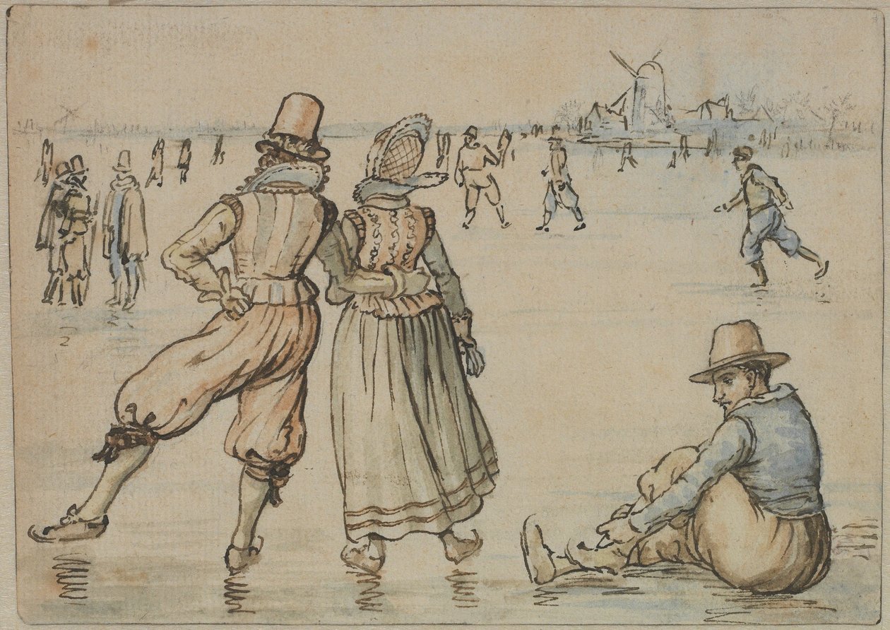 Schlittschuhläufer von Hendrick Avercamp