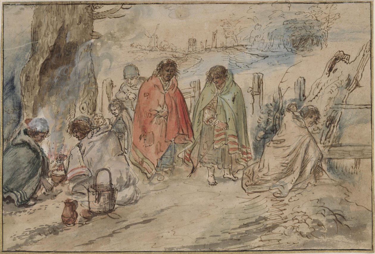 Zigeuner am Lagerfeuer von Hendrick Avercamp