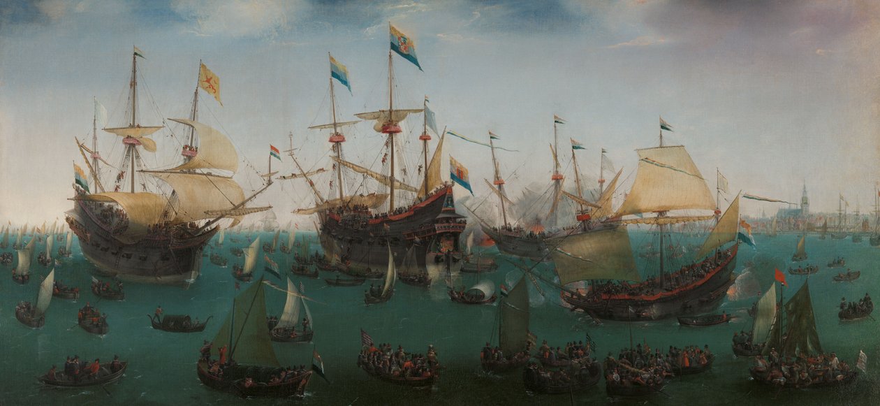 Die Rückkehr nach Amsterdam von der zweiten Expedition nach Ostindien von Hendrick Cornelisz Vroom