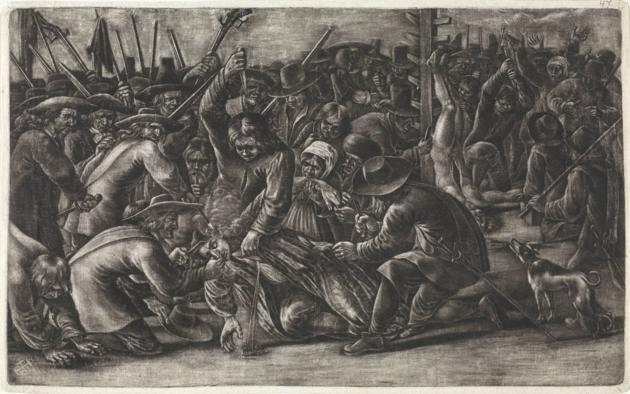 Verstümmelung der Leichen der Gebrüder De Witt, 1672 von Hendrick Danckerts