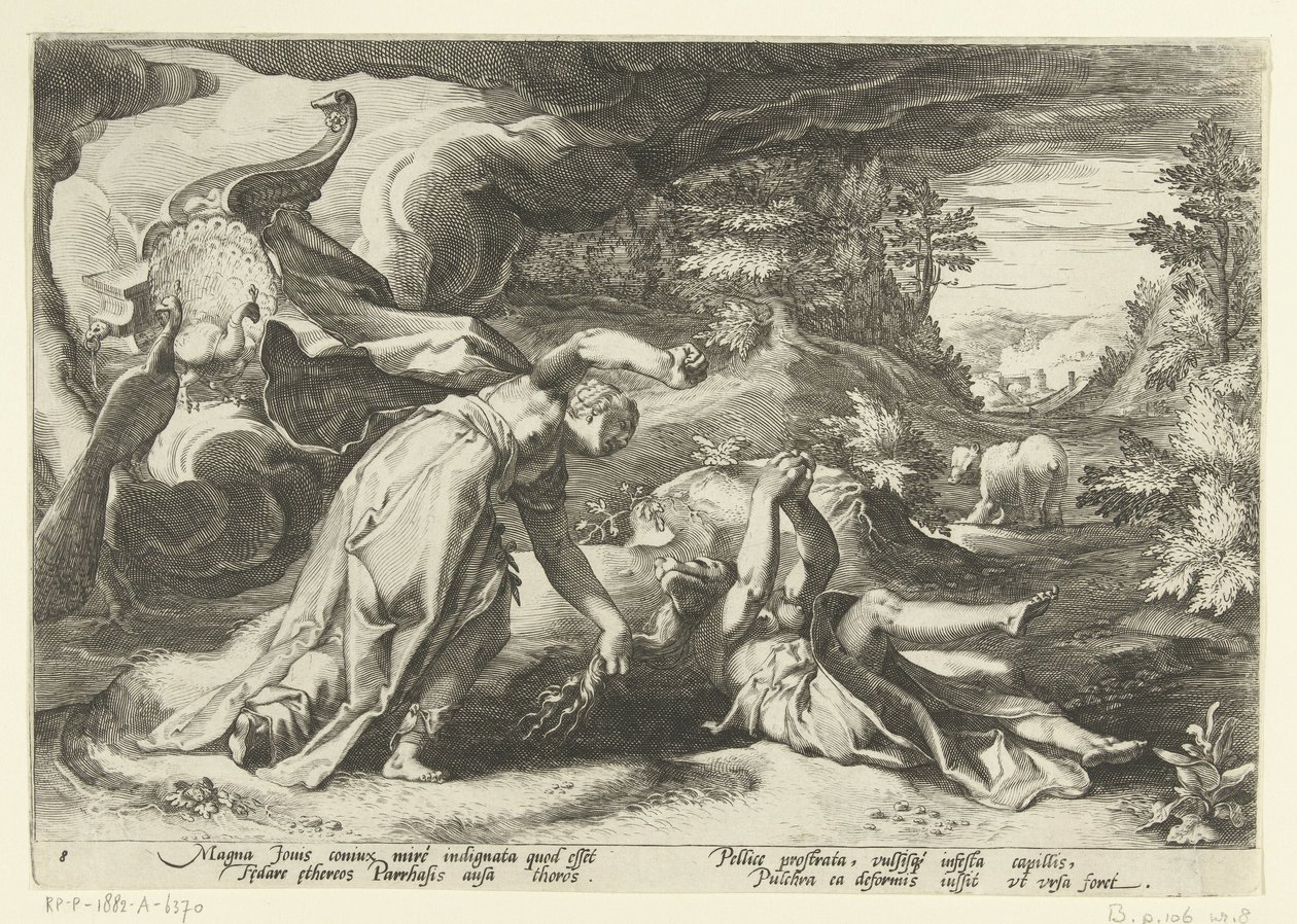 Juno verwandelt Callisto in einen Bären von Hendrick Goltzius (workshop of)