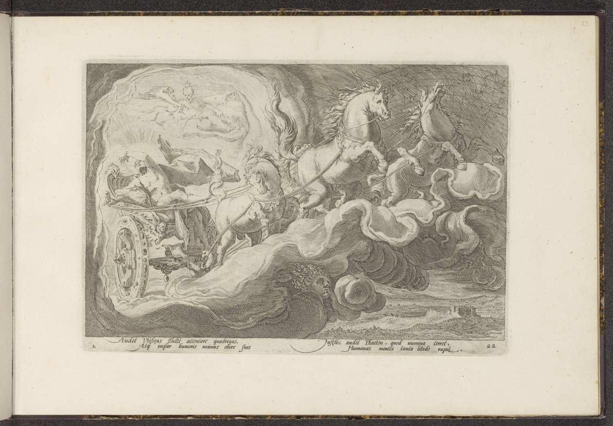 Phaëthon reitet den Wagen seines Vaters von Hendrick Goltzius (workshop of)