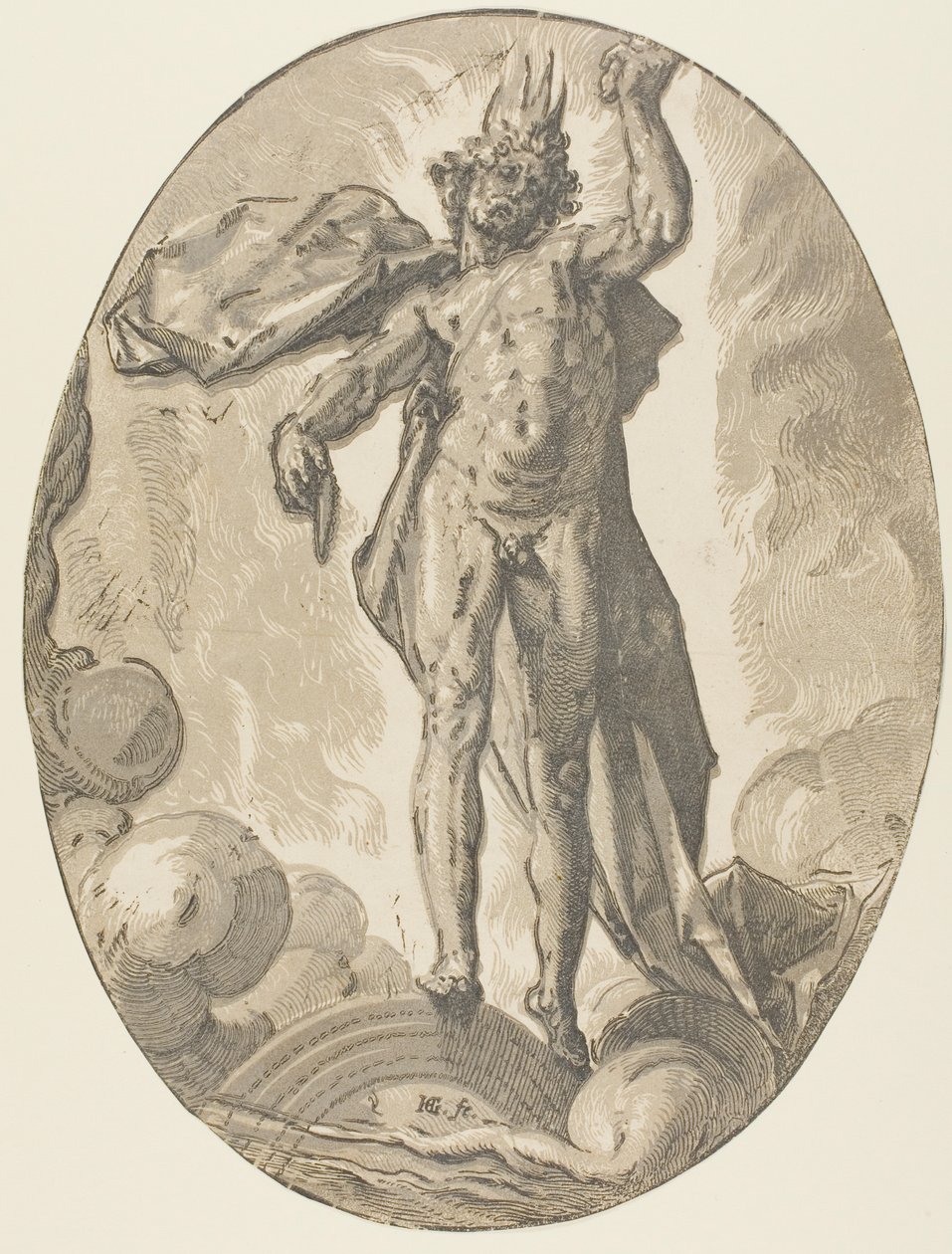 Äther, Tafel sechs aus Demogorgon und die Gottheiten von Hendrick Goltzius