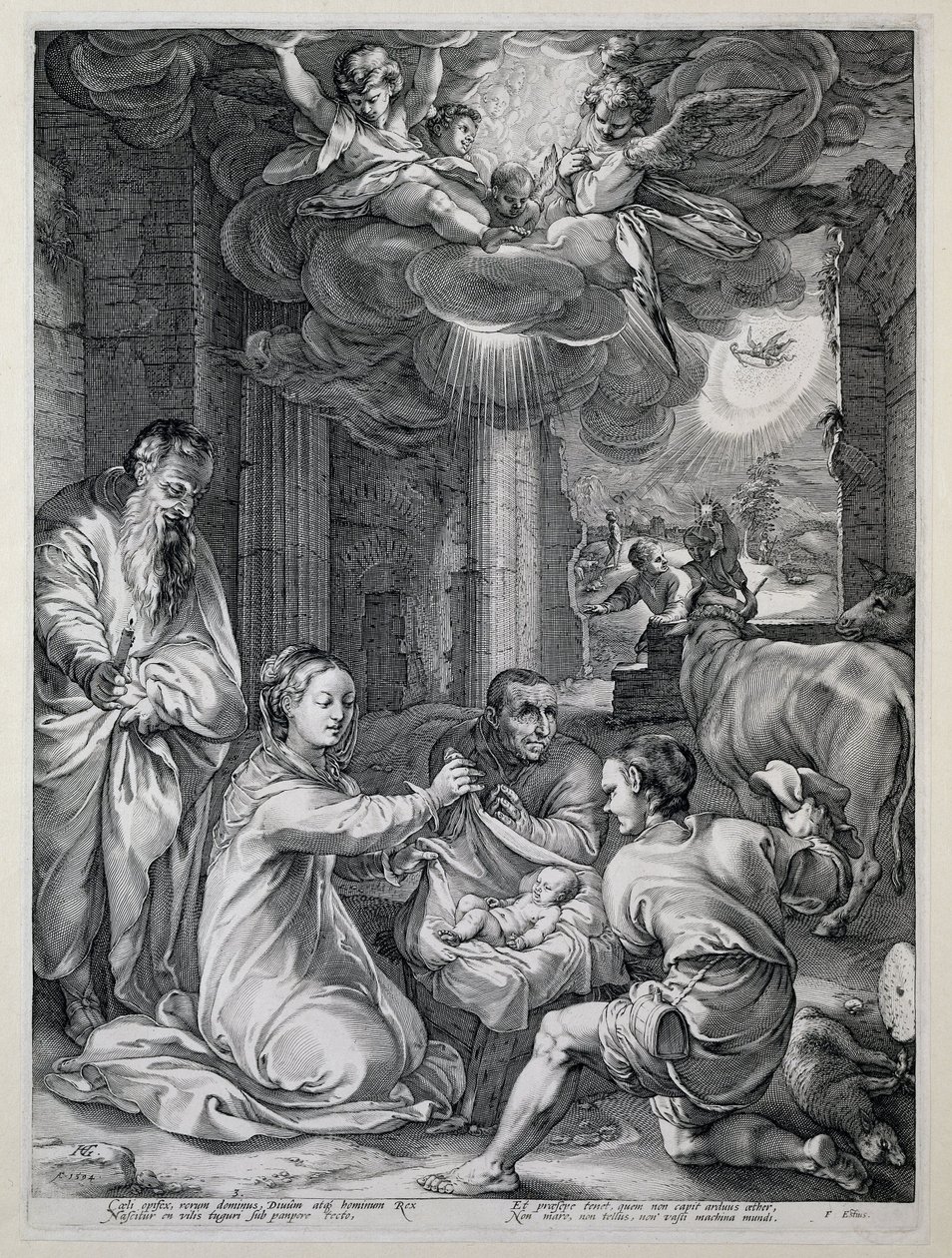 Die Anbetung der Hirten von Hendrick Goltzius