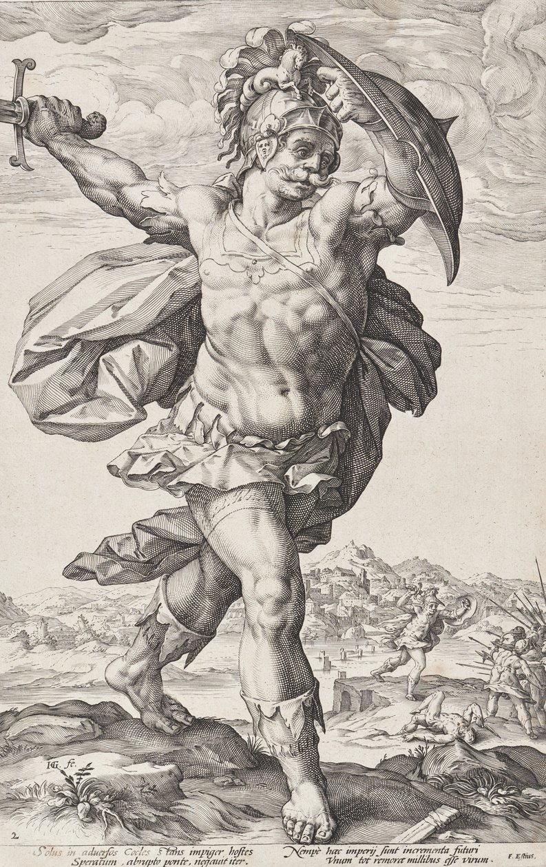 Horatius Cocles (Römische Helden, Blatt 2) von Hendrick Goltzius