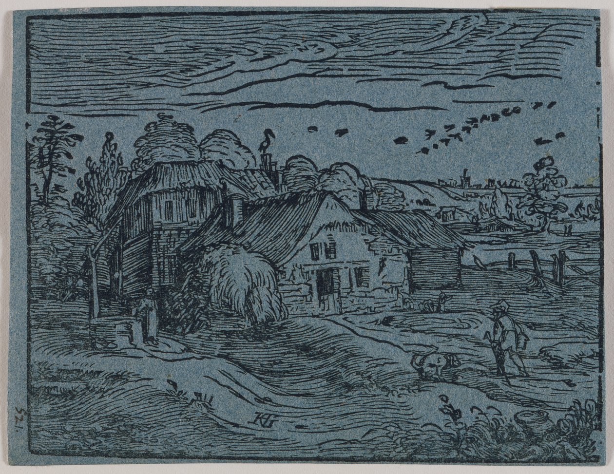 Landschaft mit Bauernhaus von Hendrick Goltzius
