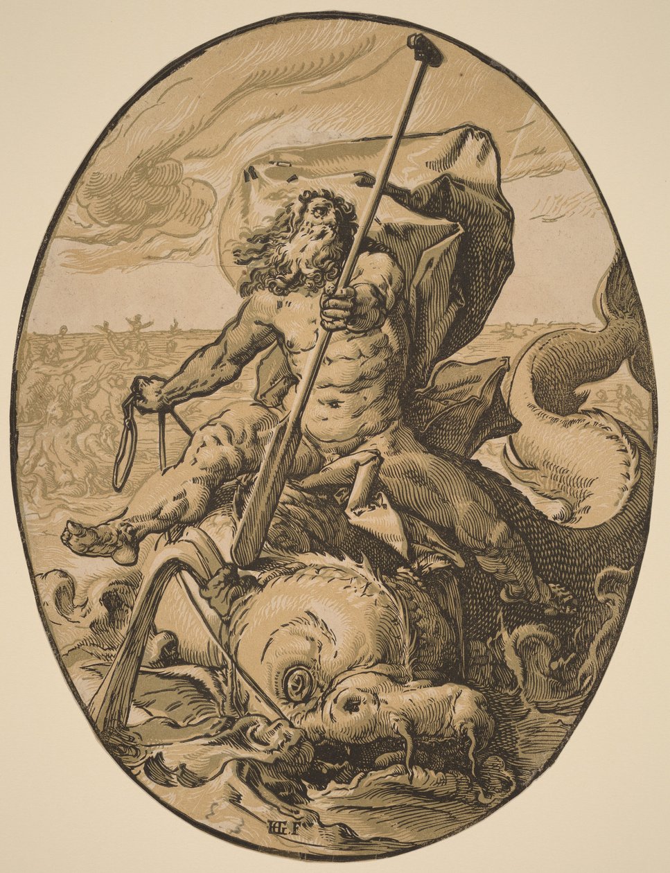 Oceanus von Hendrick Goltzius