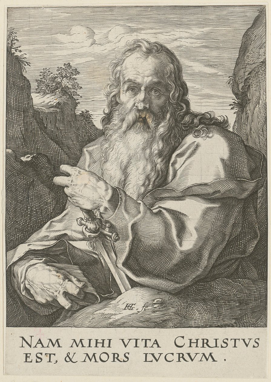 Paulus, Blatt 14 der Folge "Christus, die zwölf Apostel und Paulus" von Hendrick Goltzius