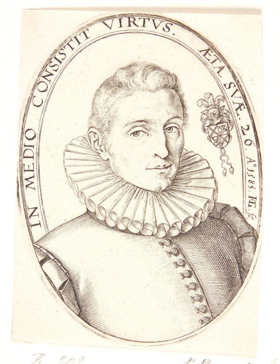 Porträt eines jungen Mannes, nach rechts gewandt von Hendrick Goltzius