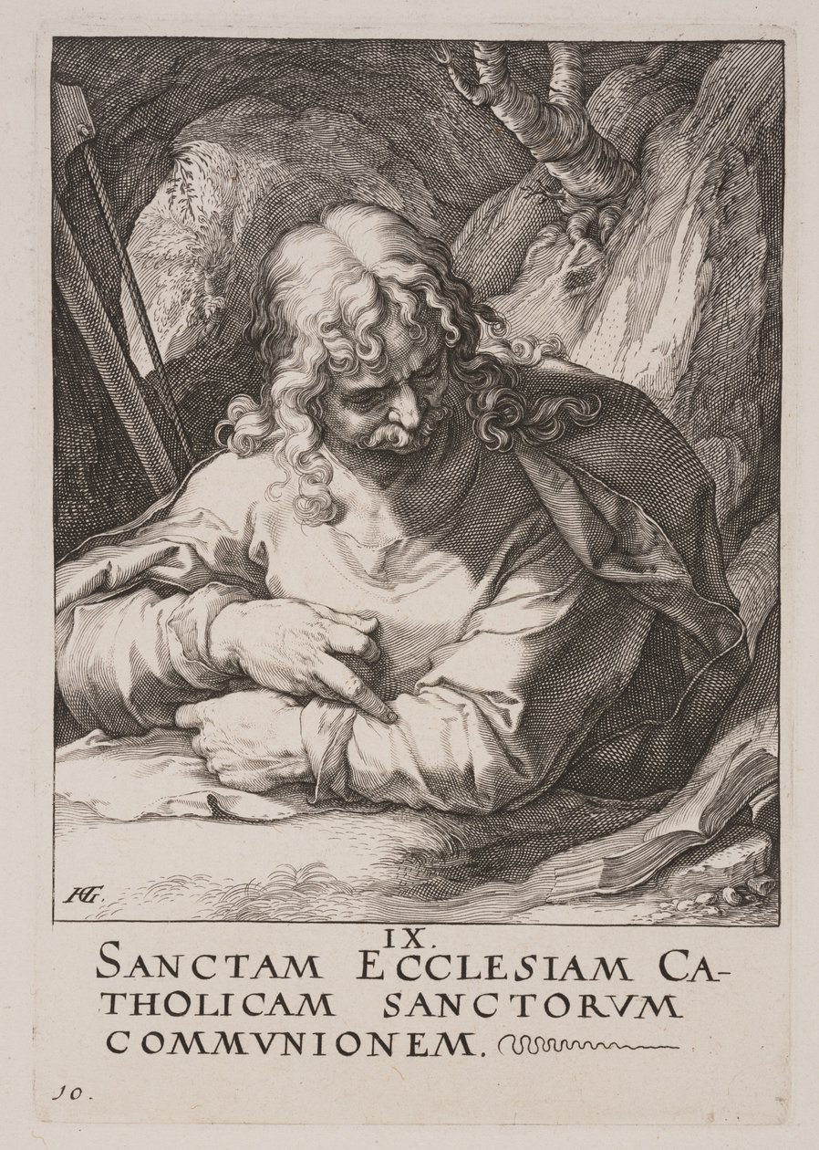 St. Jakobus der Jüngere, aus Christus, die Apostel und St. Paulus mit dem Glaubensbekenntnis von Hendrick Goltzius