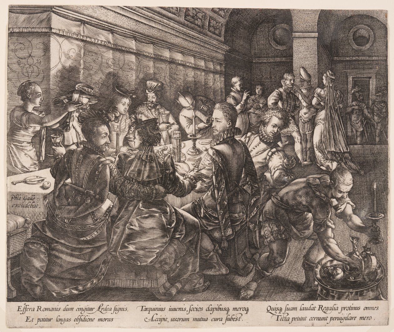 Das Bankett des Tarquinius Collatinus, aus Die Geschichte von Lucretia von Hendrick Goltzius