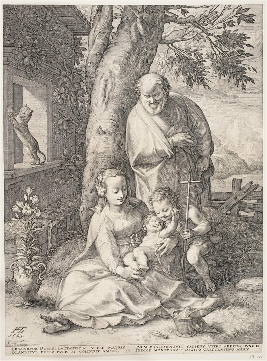 Die Heilige Familie mit dem jungen Johannes dem Täufer von Hendrick Goltzius