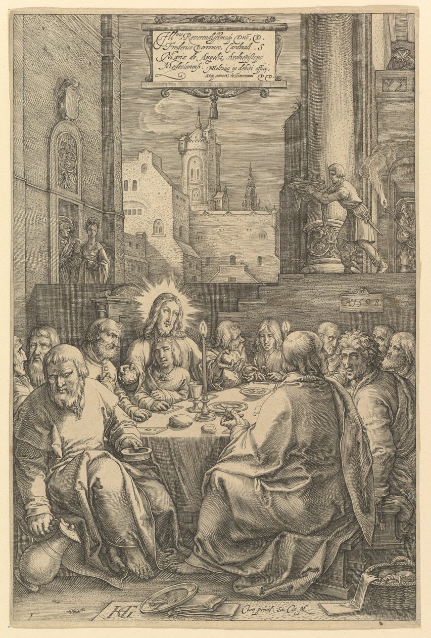 Das letzte Abendmahl, aus "Die Passion Christi" von Hendrick Goltzius