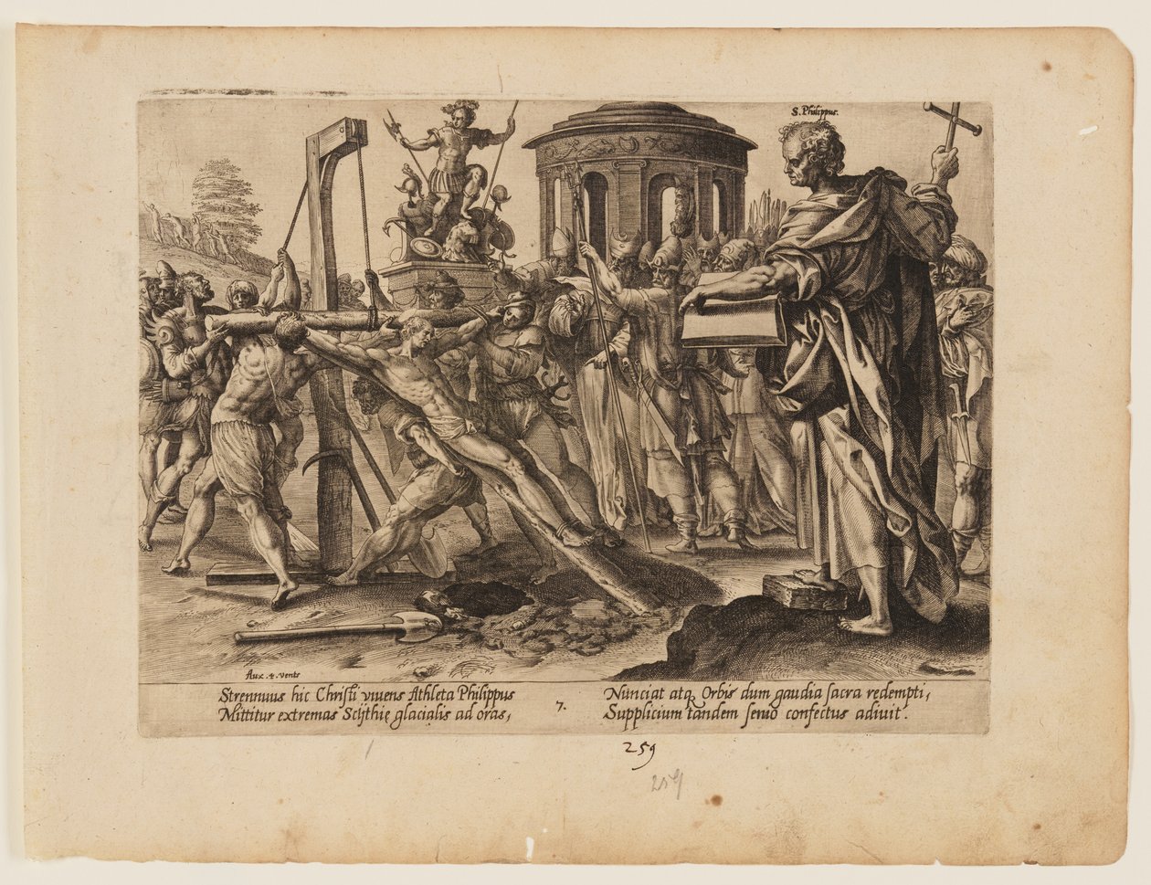 Das Martyrium des Heiligen Philippus, aus Das Martyrium Christi und der Apostel von Hendrick Goltzius