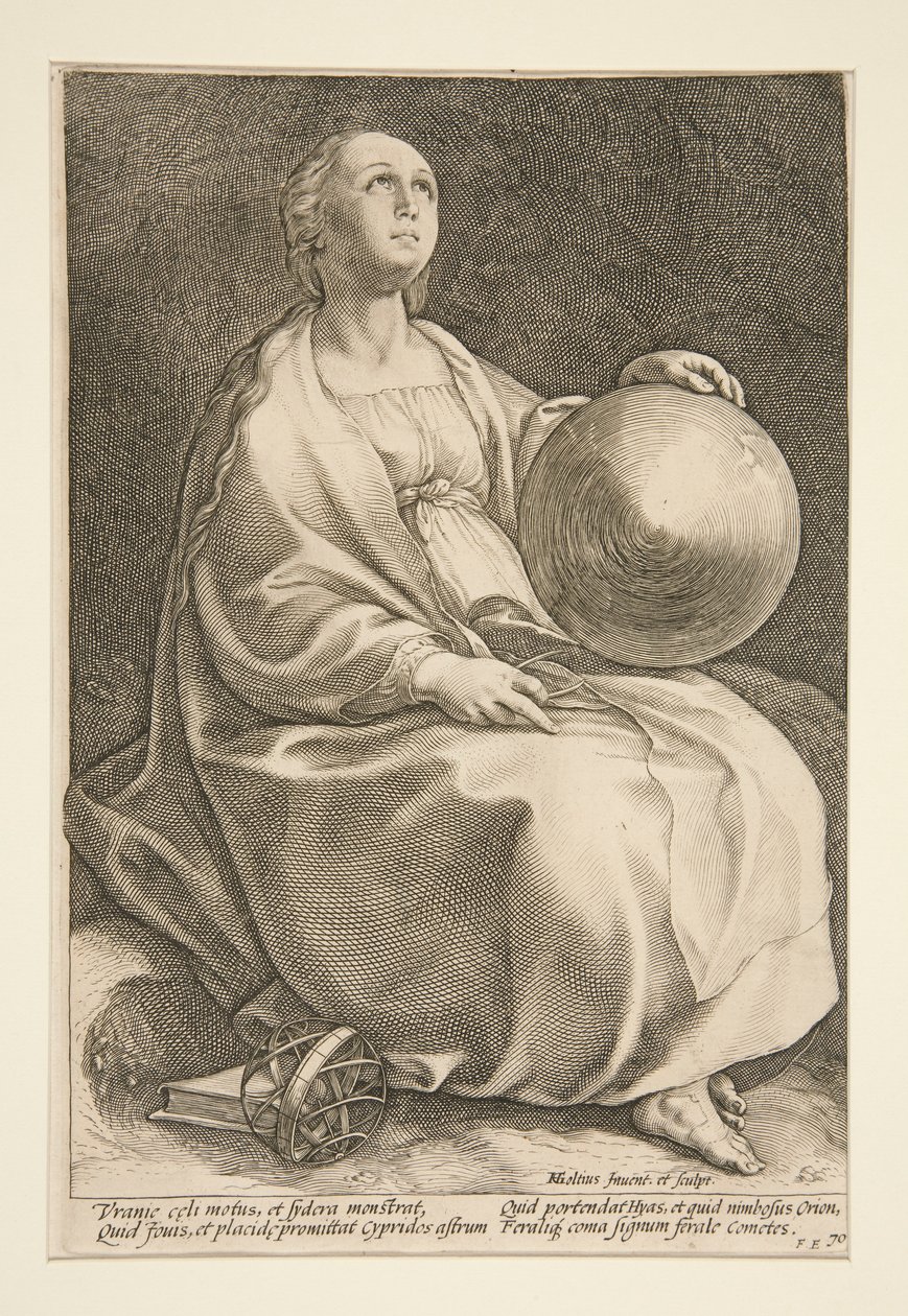 Die neun Musen: Urania, #9 in einer Serie von 9 von Hendrick Goltzius