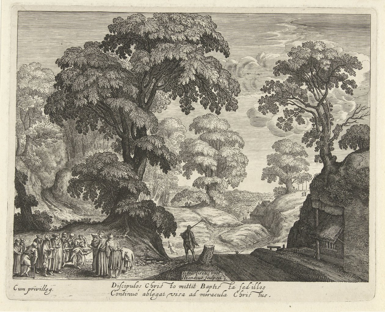 Landschaft mit der Heilung der Blinden von Hendrick Hondius (I)
