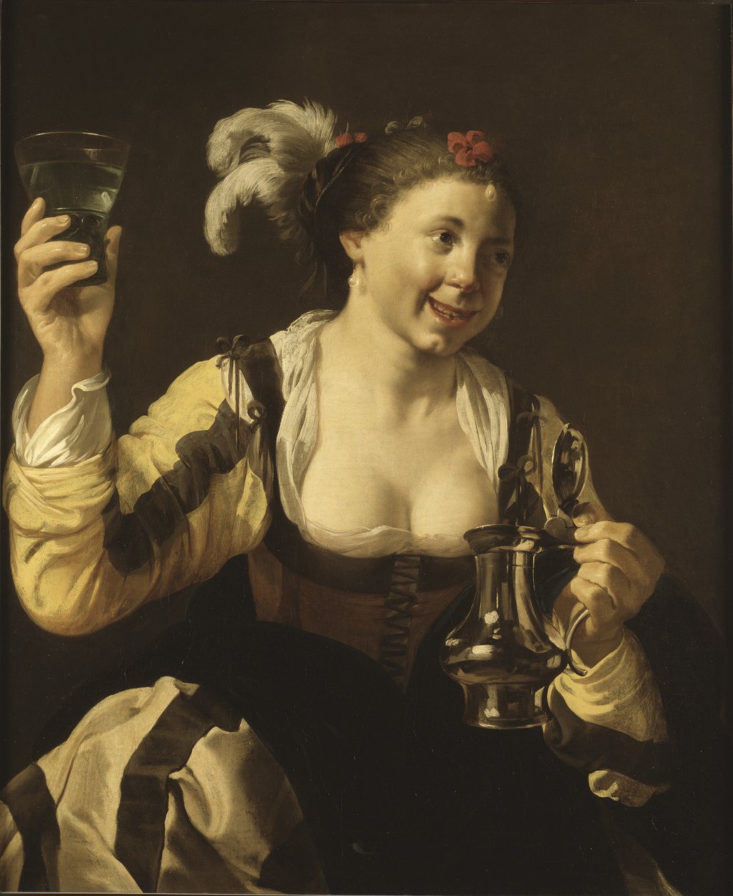 Ein Mädchen hält ein Glas, ca. 1620 von Hendrick ter Brugghen