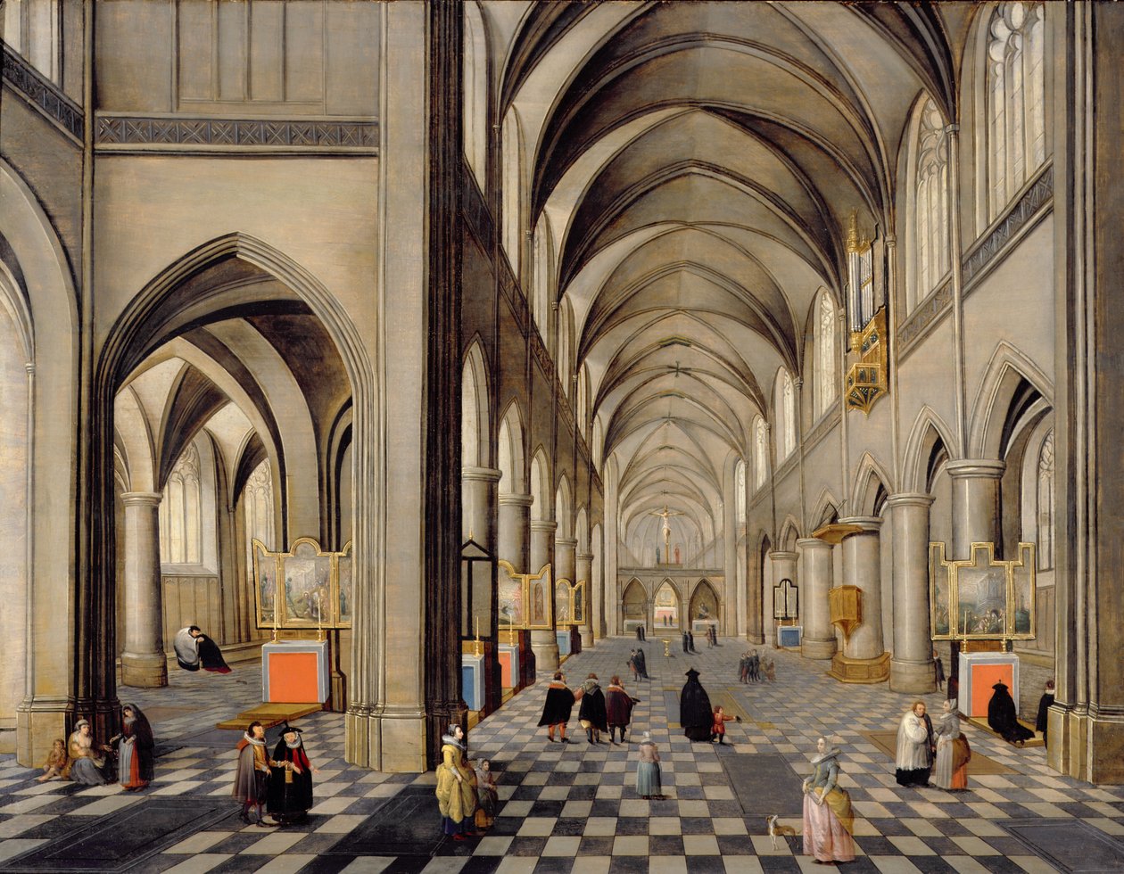 Das Innere einer gotischen Kirche von Hendrik the Younger Steenwyck