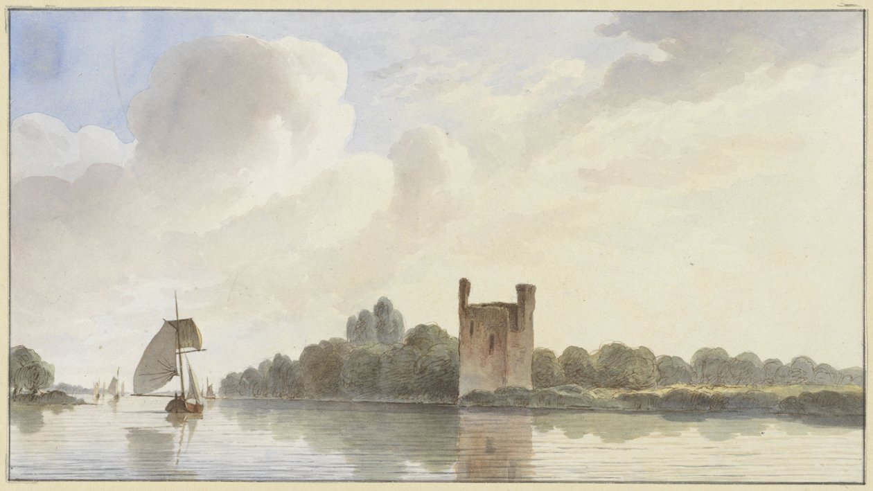 Ruine von Huis te Merwede bei Dordrecht an der Maas von Hendrik Abraham Klinkhamer
