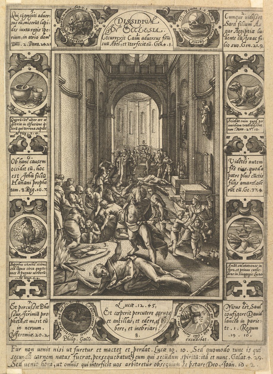 Zwietracht in der Kirche Dissidium in Ecclesia, ca. 1578 von Hendrik Goltzius
