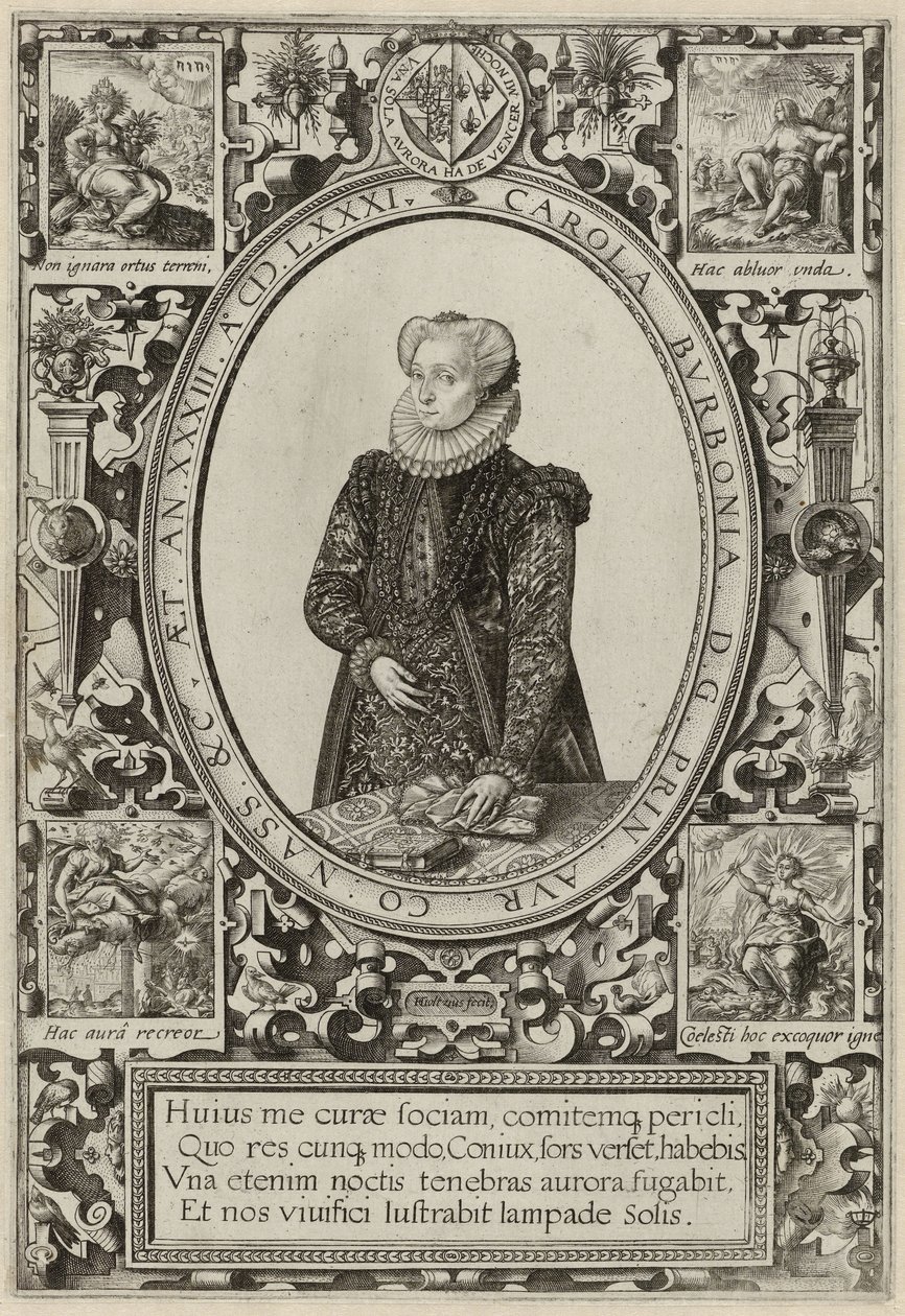 Porträt von Charlotte de Bourbon, 1581 von Hendrik Goltzius