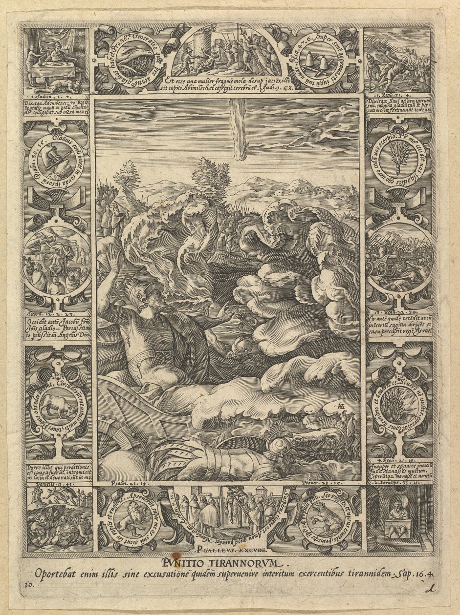 Punitio Malorum, aus Allegorien des christlichen Glaubens von Hendrik Goltzius