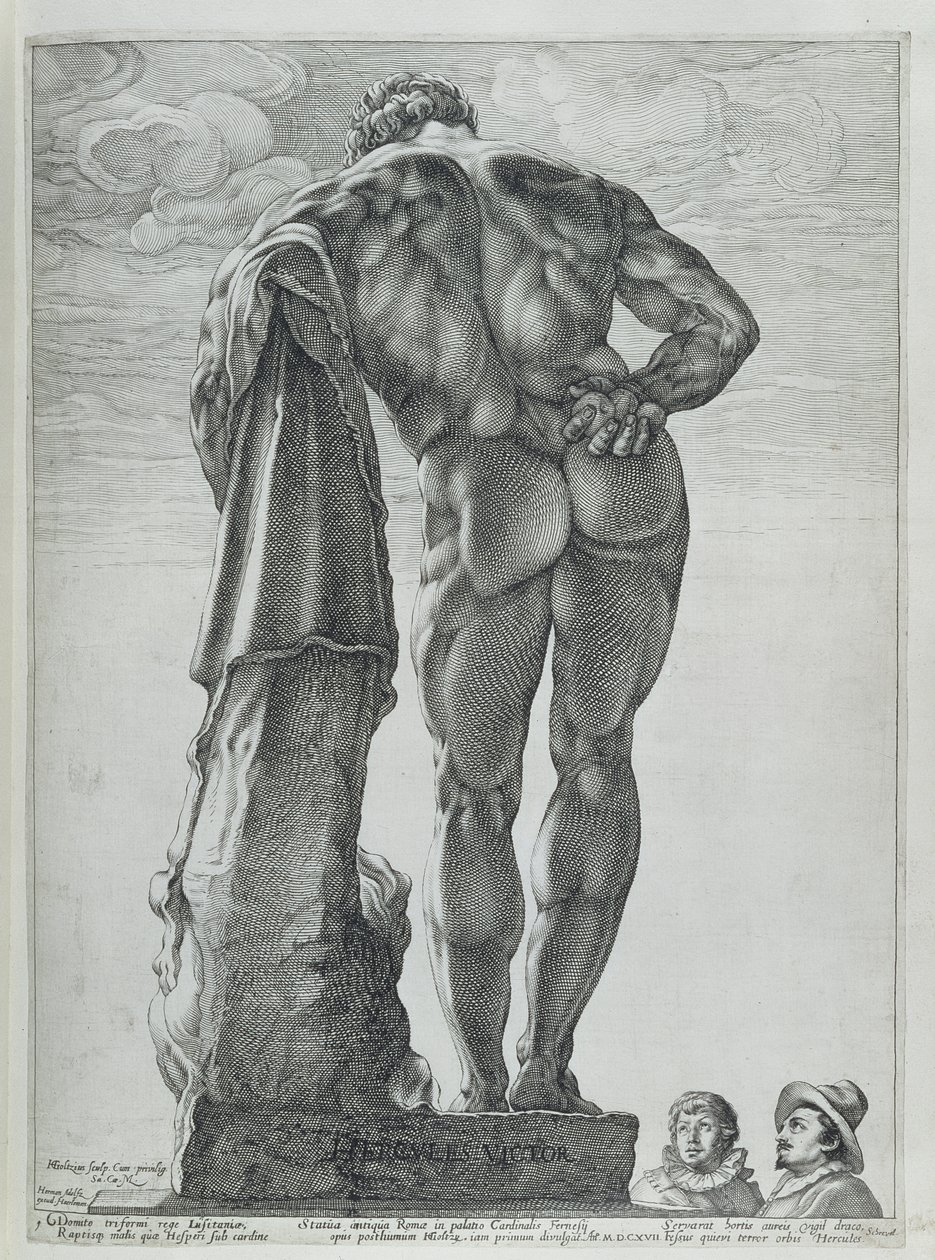 Rückansicht des Farnese-Herkules von Hendrik Goltzius