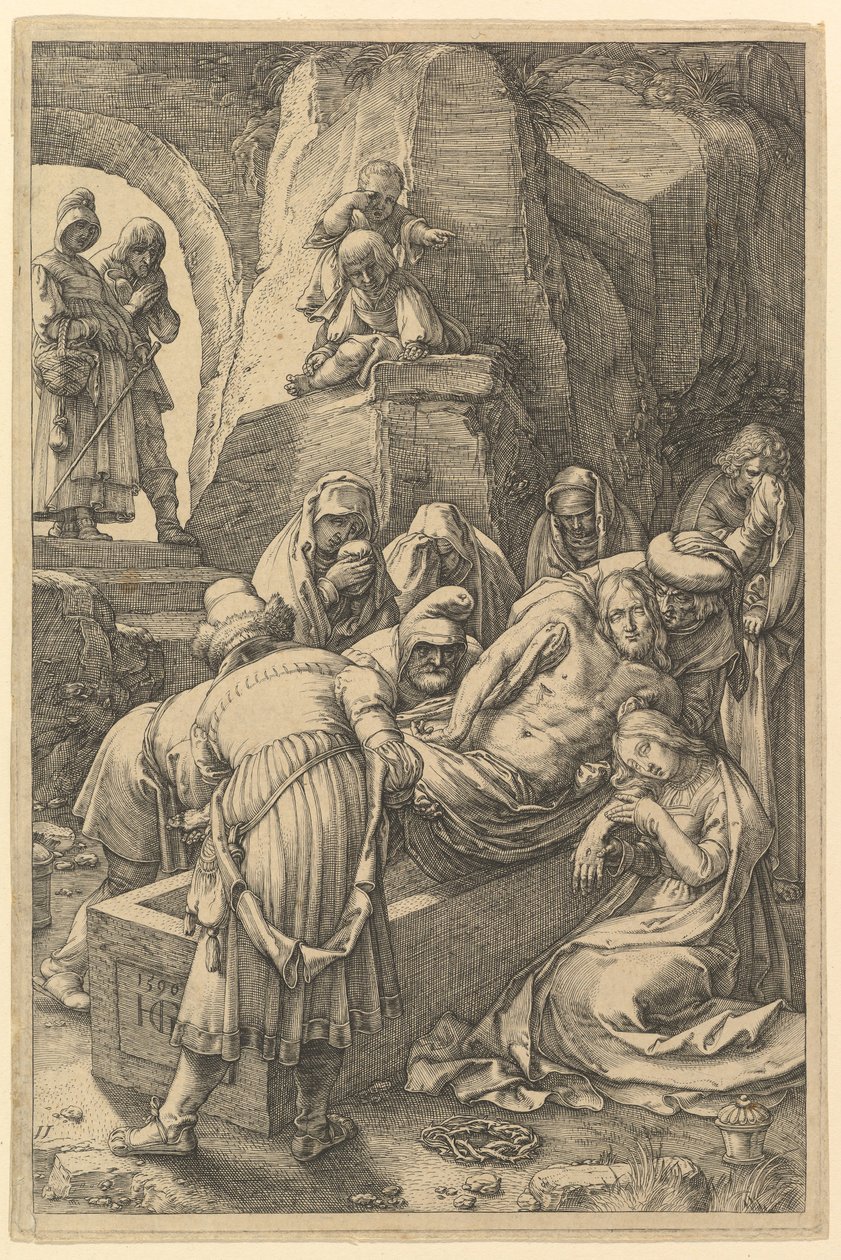 Die Grablegung, aus Die Passion Christi, 1596 von Hendrik Goltzius