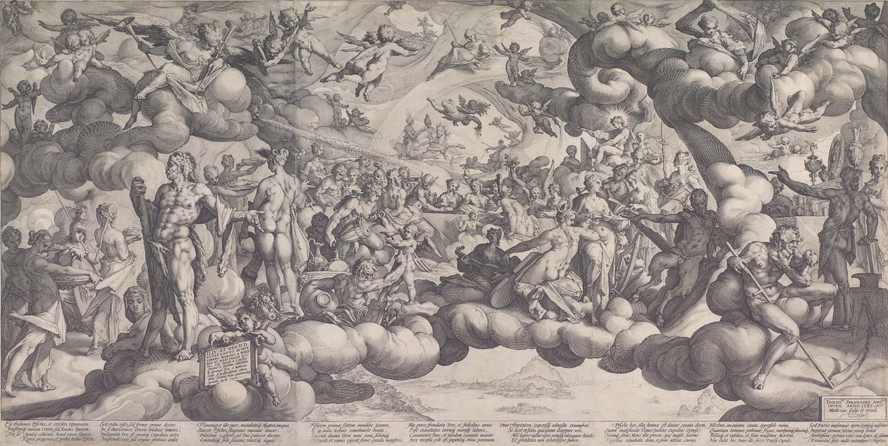Das Fest der Götter bei der Hochzeit von Amor und Psyche, 1587 von Hendrik Goltzius