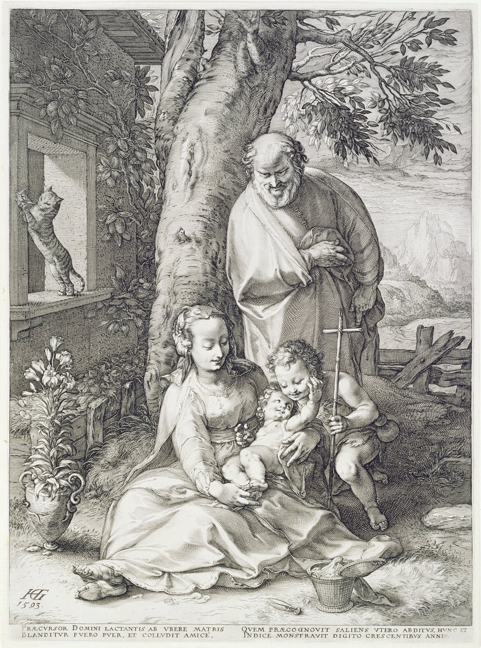 Die Heilige Familie mit St. Johannes von Hendrik Goltzius