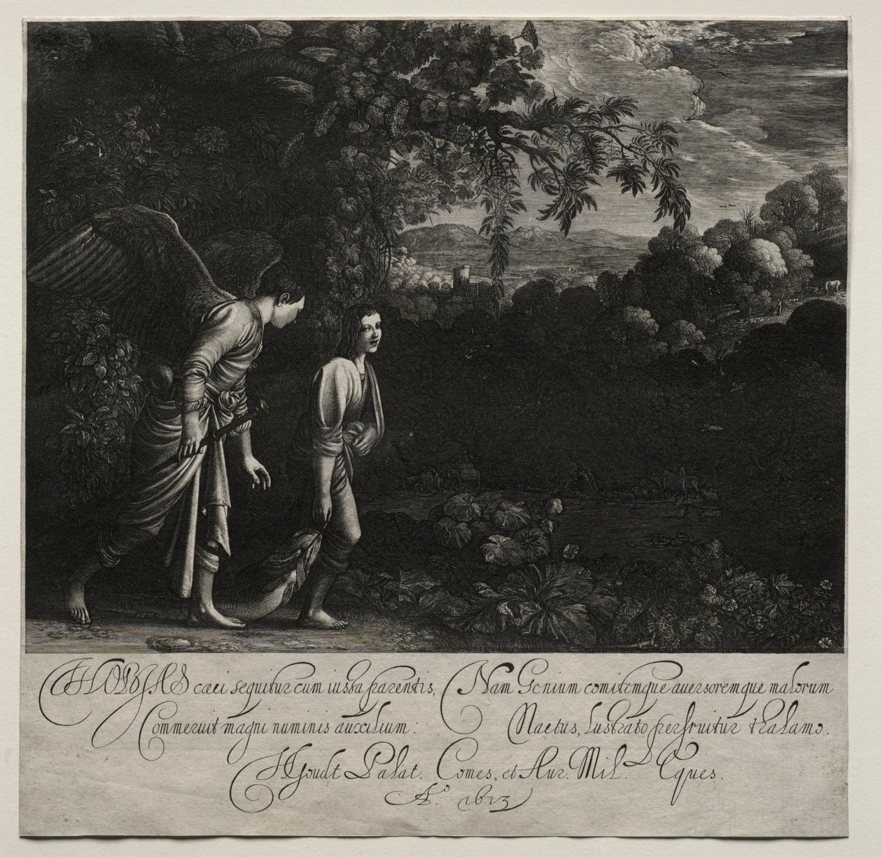 Tobias und der Engel, große Platte von Hendrik Goudt