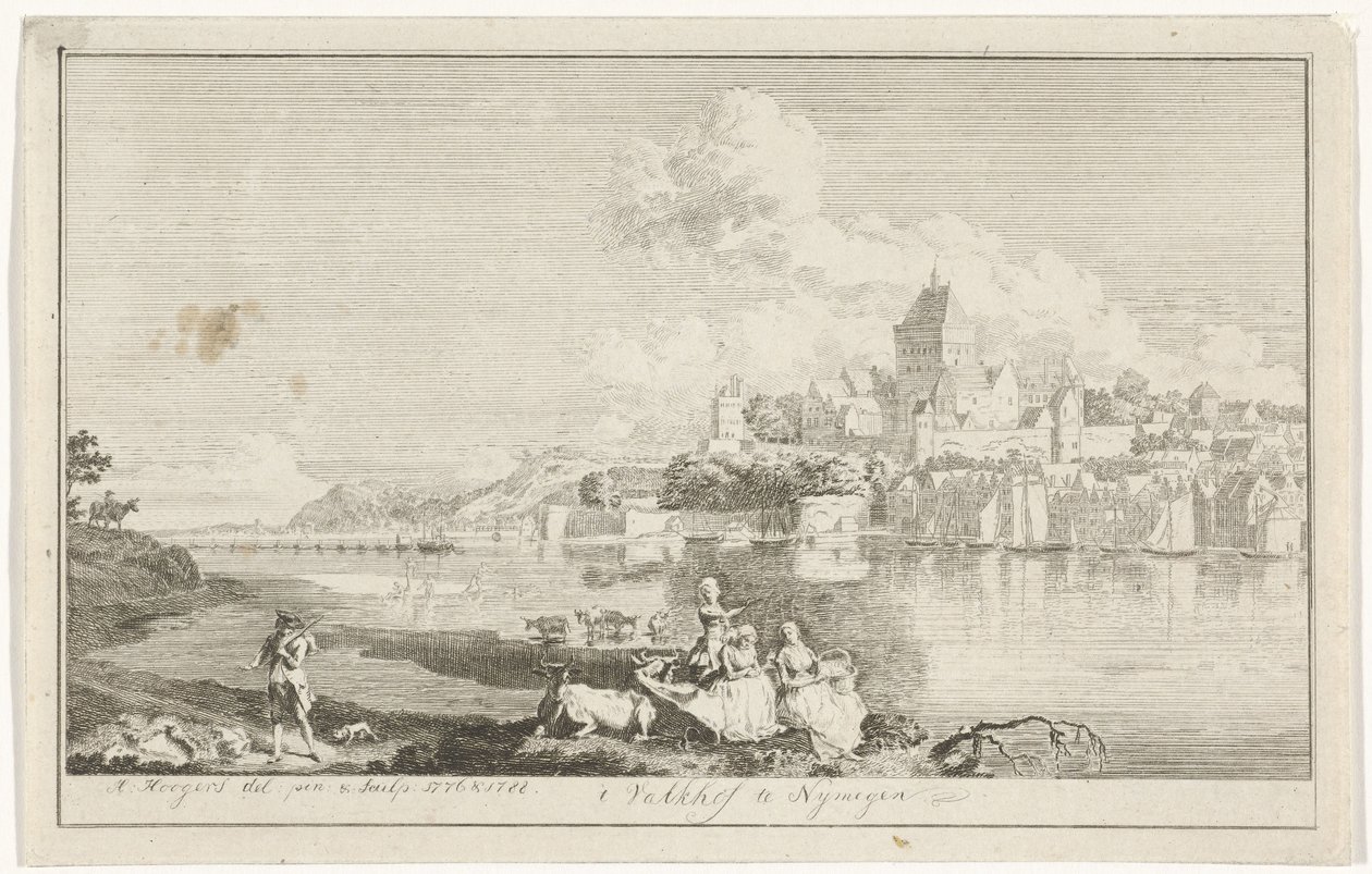 Ansicht des Valkhofs in Nijmegen von Hendrik Hoogers