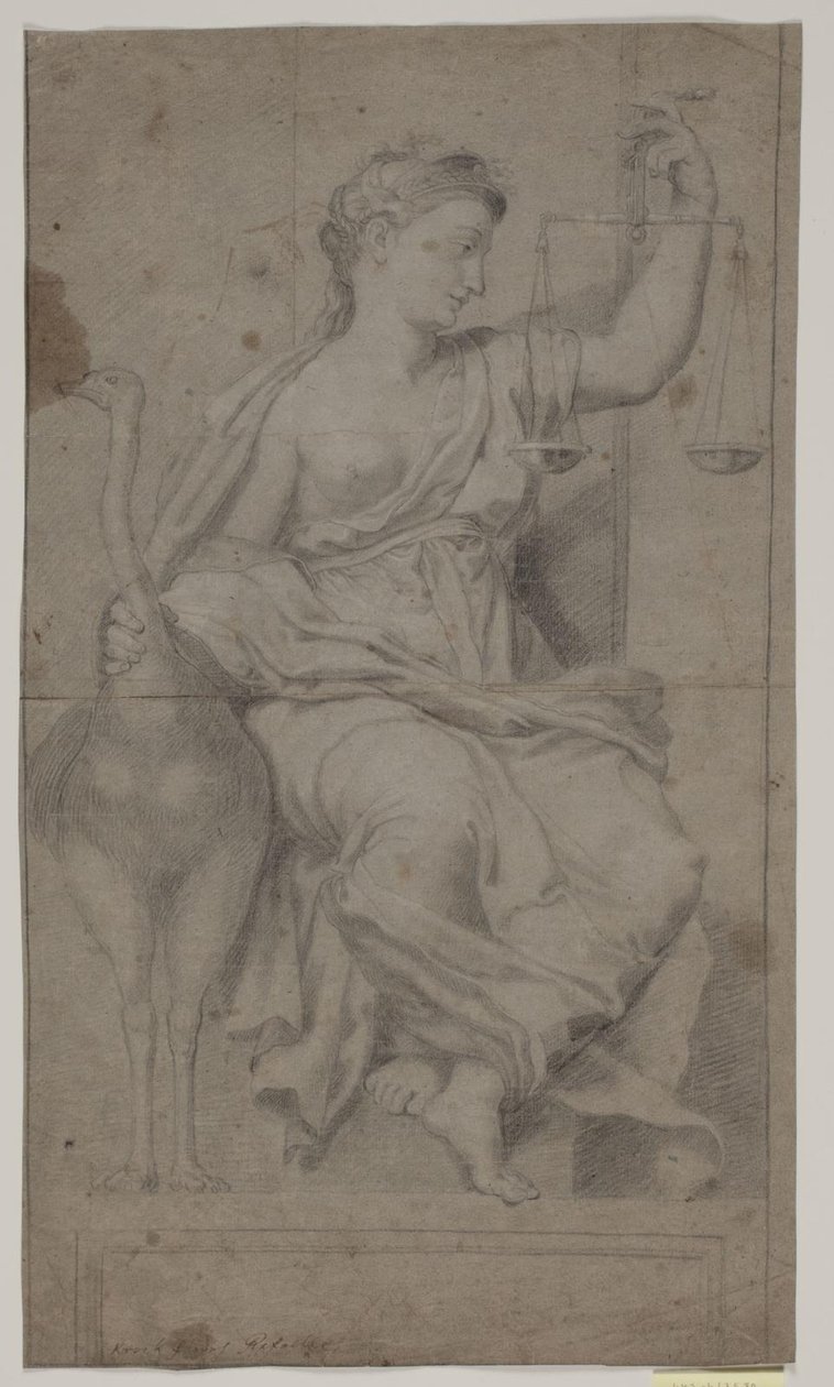 Sitzende Justitia. (Studie nach Figur in der Sala di Costantino, Vatikan, Rom) von Hendrik Krock
