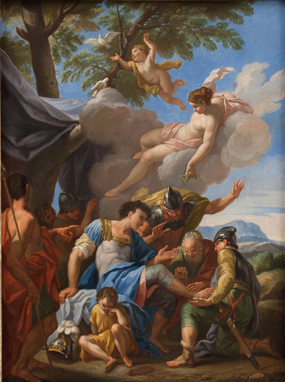 Venus bringt Heilkräuter für den verwundeten Aeneas von Hendrik Krock