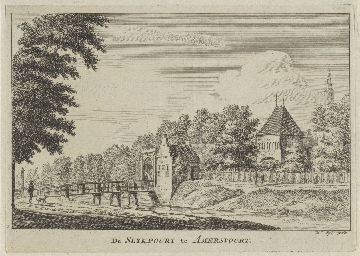 Ansicht des Slijkpoort in Amersfoort (De Slykpoort te Amersvoort) von Hendrik Spilman
