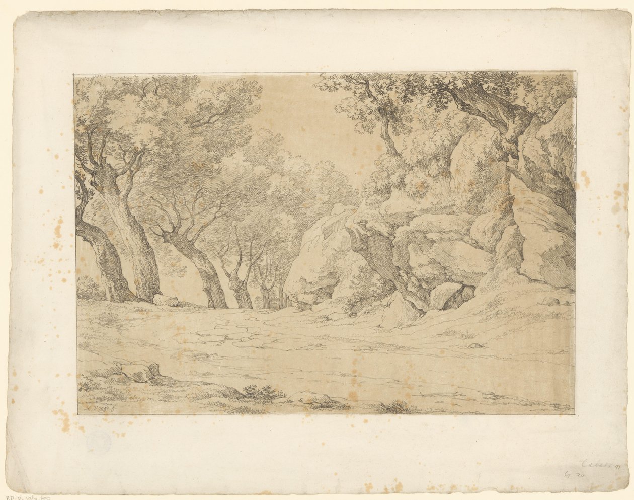 Allee mit bewachsenen Felsen von Hendrik Voogd