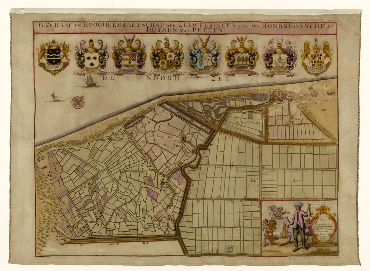 Karte der Hondsbossche Seewering und der Dünen bei Petten von Hendrik de Leth