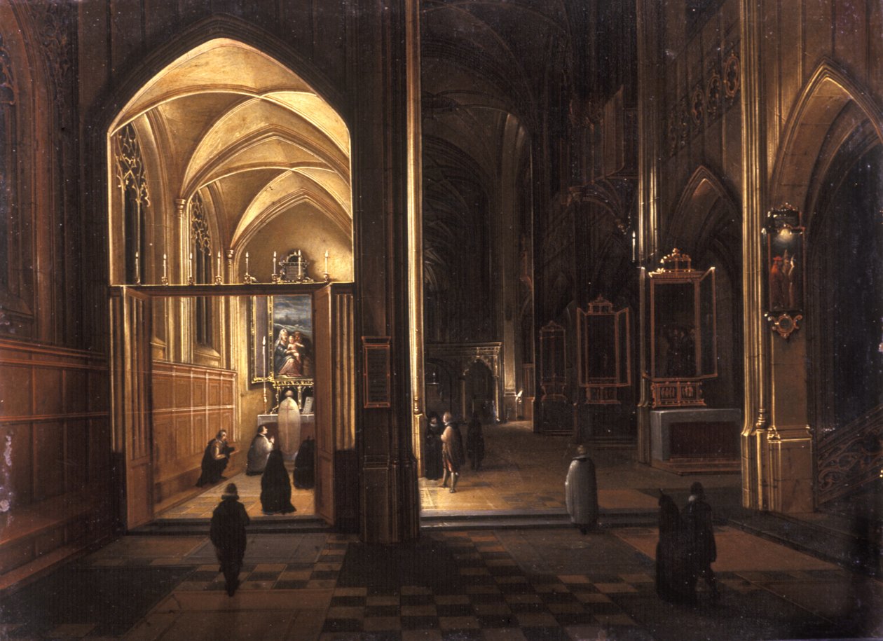 Das Innere einer gotischen Kirche von Hendrik the Younger Steenwyck