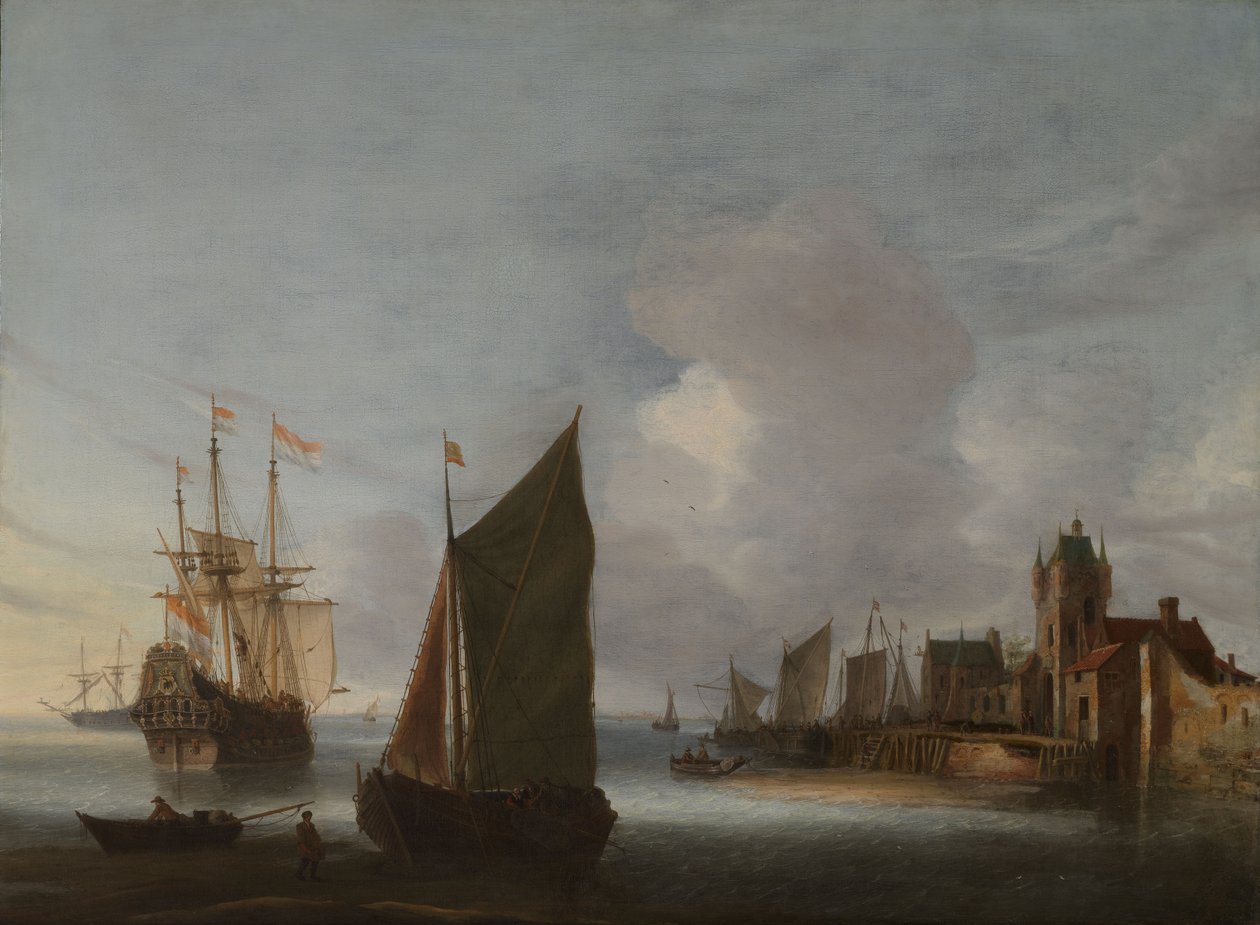 Schiffe bei Zierikzee mit dem Zuidhavenpoort von Hendrik van Anthonissen