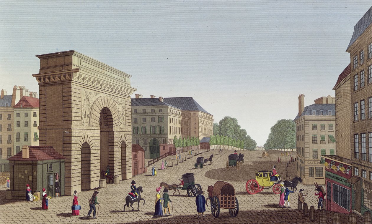 Die Porte Saint Martin, ca. 1815-20 von Henri Courvoisier Voisin